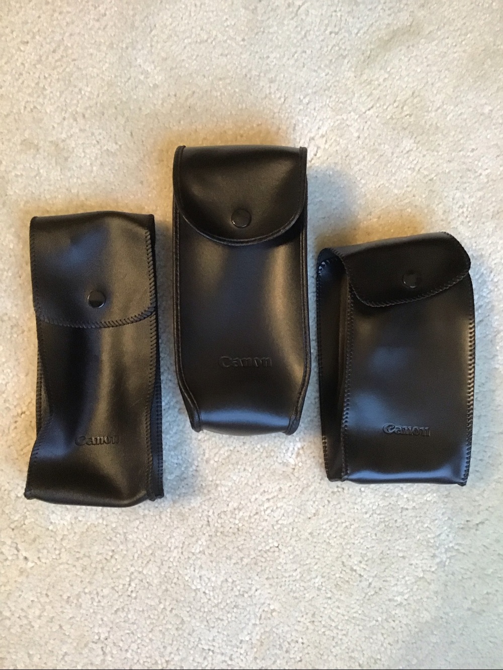 Set of 3 Vintage Canon Storage Cases, Black